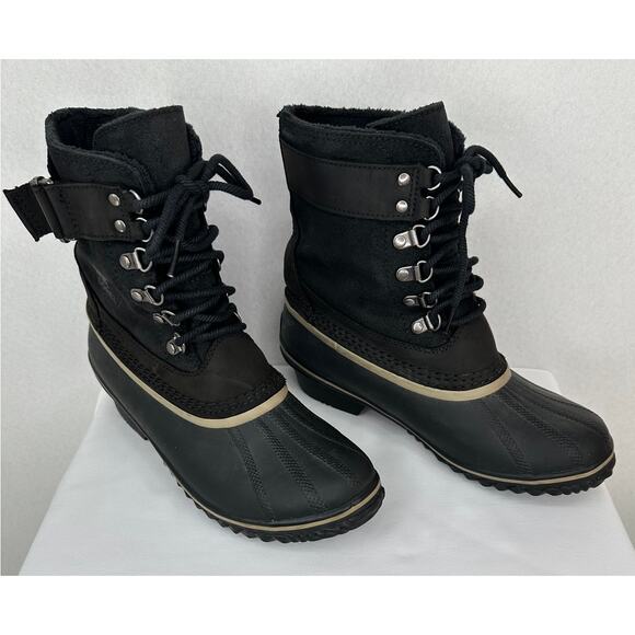 Sorel Winter Fancy Lace II Black Waterproof Boots NL2125-010 Size 8 - Picture 3 of 8